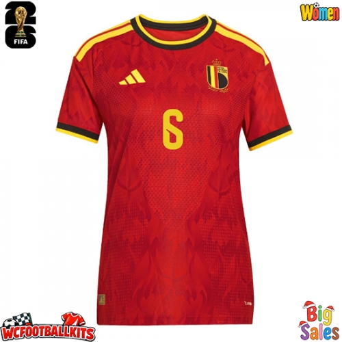 Belgium Axel Witsel #6 Replica Home Stadium Shirt for Women World Cup 2026 Short Sleeve